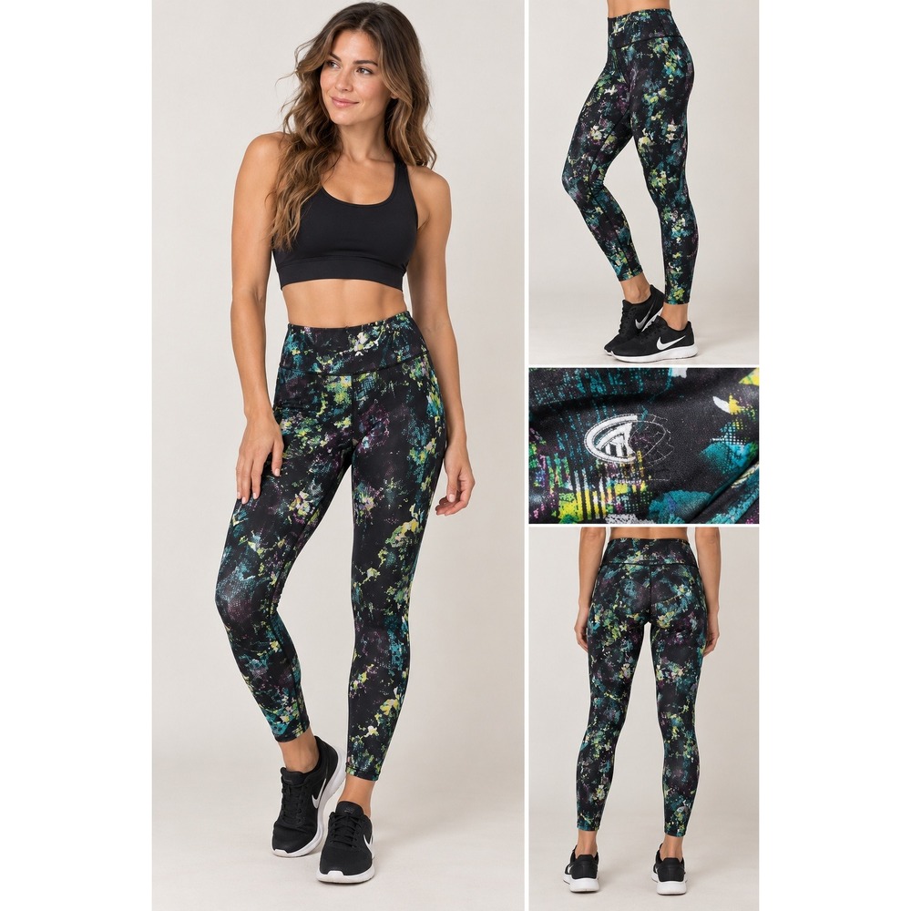 C9 Champion Women XL High Waisted Activewear Leggings Multicolor Abstract Print